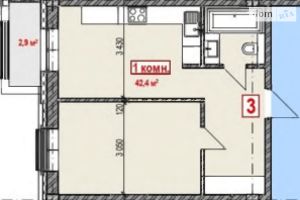Продается 1-комнатная квартира 43.85 кв. м в Херсоне