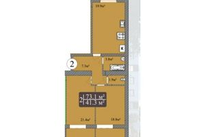 Продается 2-комнатная квартира 73.1 кв. м в Запорожье
