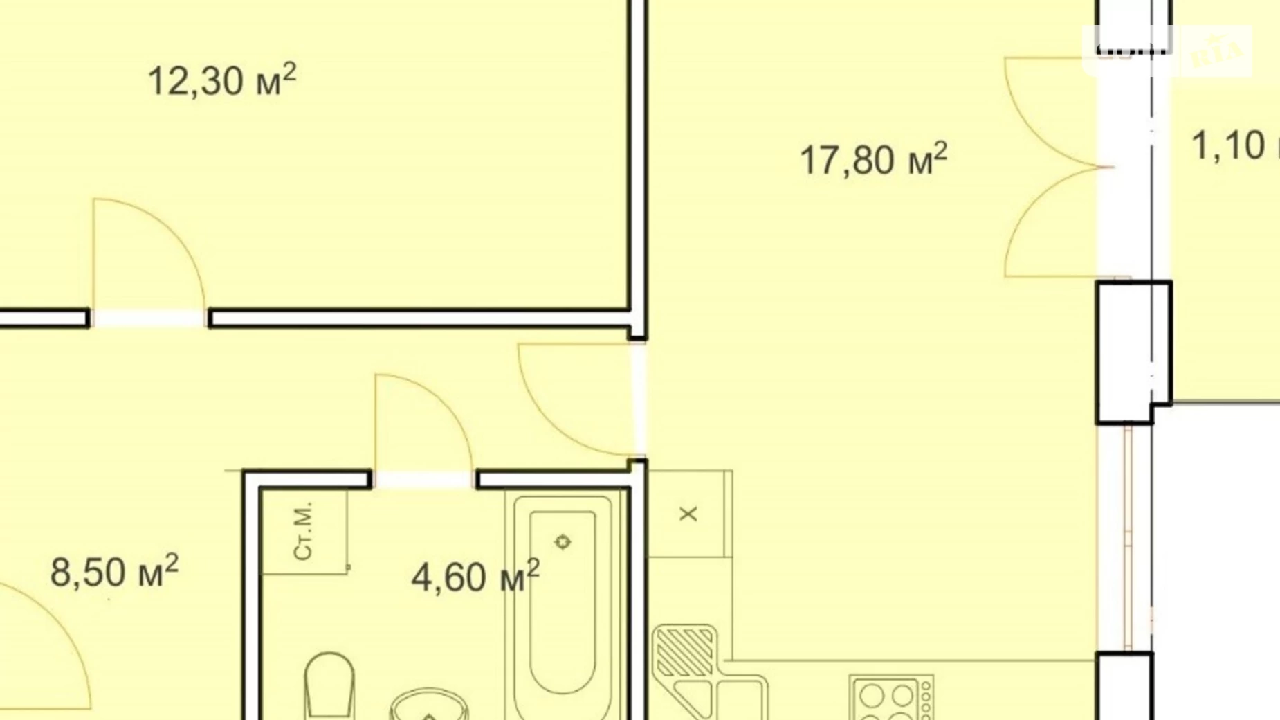 Продается 2-комнатная квартира 44.8 кв. м в Ирпене, ул. Григория Сковороды