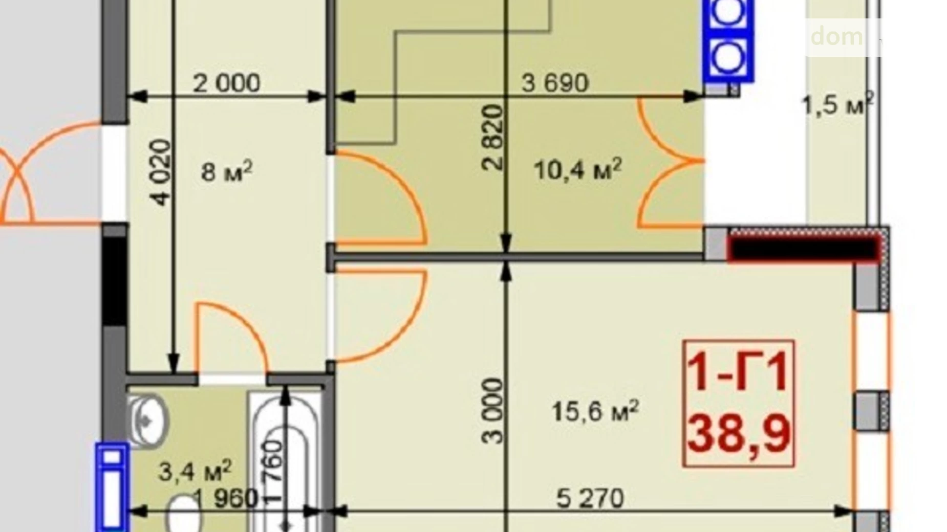 Продається 1-кімнатна квартира 38.9 кв. м у Ірпені, вул. Університетська