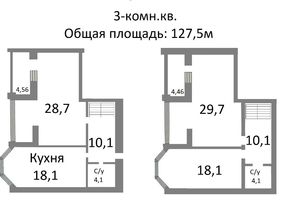 Продается 3-комнатная квартира 127.5 кв. м в Чернигове