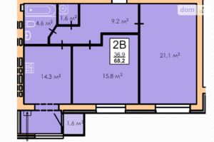 Продається 2-кімнатна квартира 68.2 кв. м у Черкасах