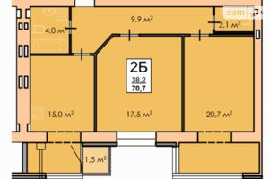 Продається 2-кімнатна квартира 70.7 кв. м у Черкасах