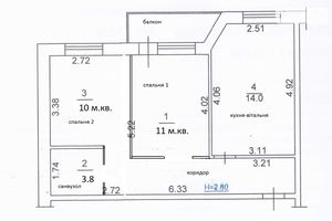 Продается 2-комнатная квартира 50 кв. м в Буче