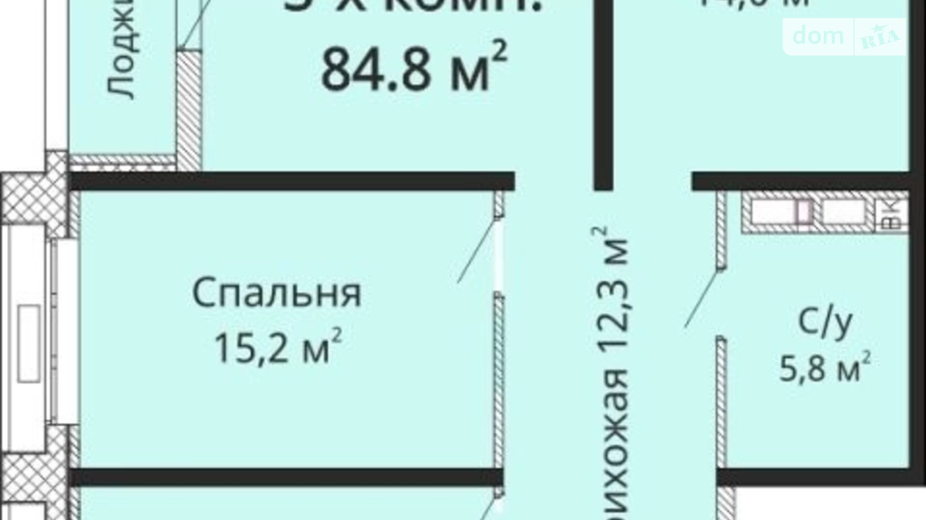 Продається 3-кімнатна квартира 84.8 кв. м у Одесі, вул. Толбухіна