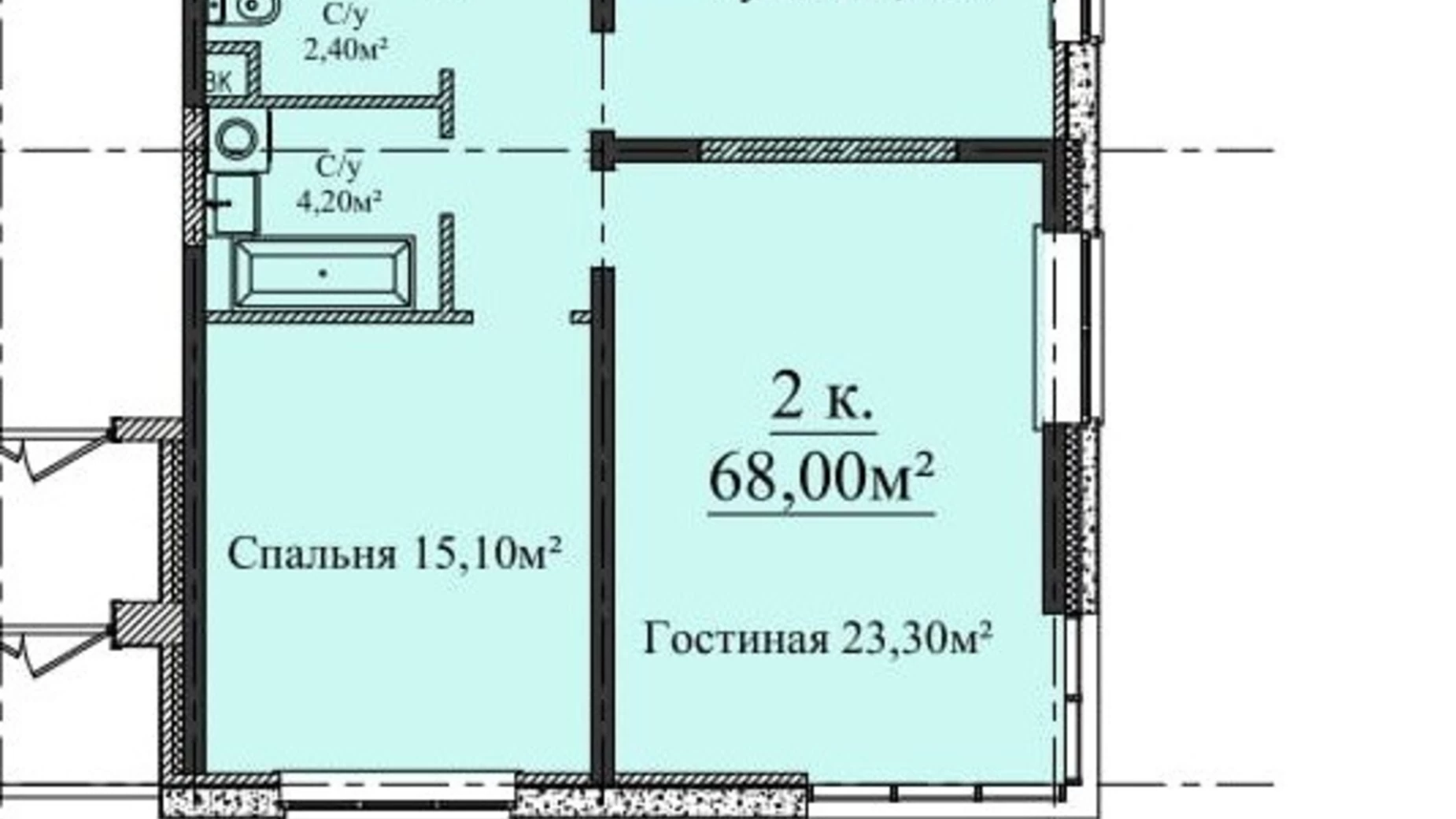 Продается 2-комнатная квартира 68 кв. м в Одессе, плато Гагаринское - фото 2