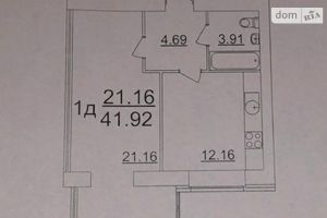 Продается 1-комнатная квартира 42 кв. м в Виннице