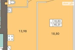 Продається 1-кімнатна квартира 47 кв. м у Хмельницькому