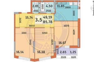 Продается 3-комнатная квартира 85.78 кв. м в Киеве