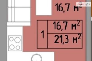 Продается 1-комнатная квартира 21.3 кв. м в Одессе