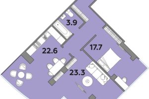 Продается 2-комнатная квартира 74 кв. м в Луцке