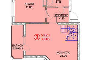 Продается 3-комнатная квартира 89.45 кв. м в Вышгороде