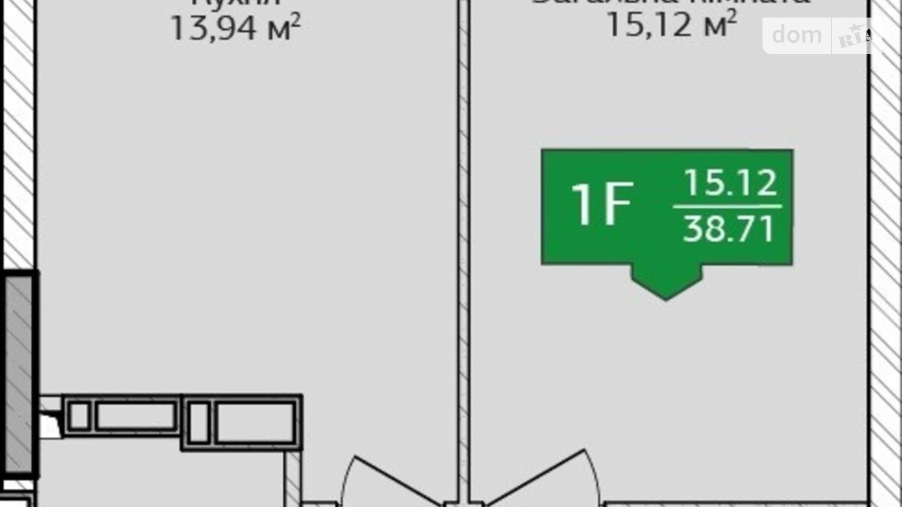 Продається 1-кімнатна квартира 39 кв. м у Ірпені, вул. Університетська, 3/11