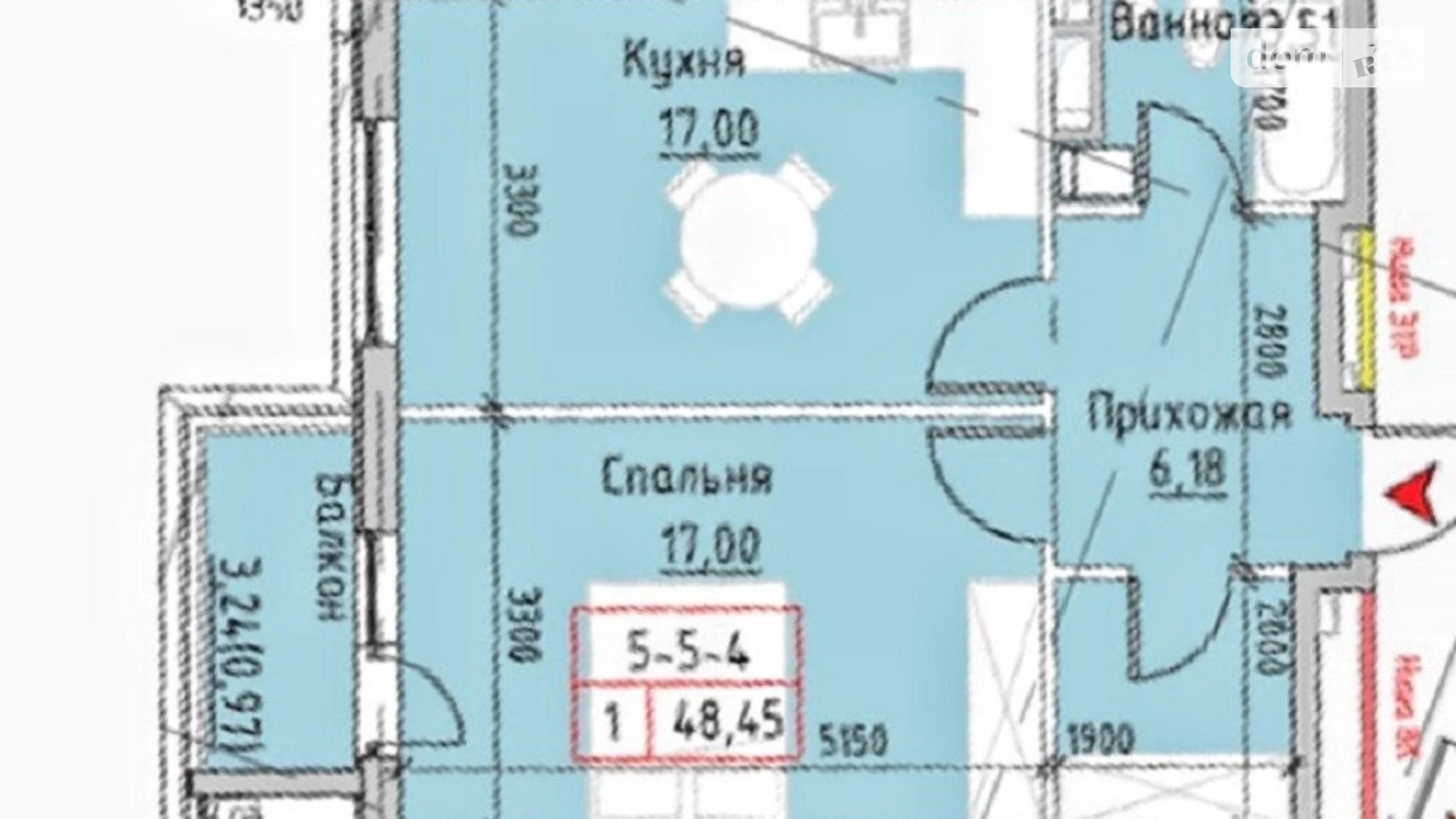 Продається 1-кімнатна квартира 48.45 кв. м у Одесі, пров. Маячний