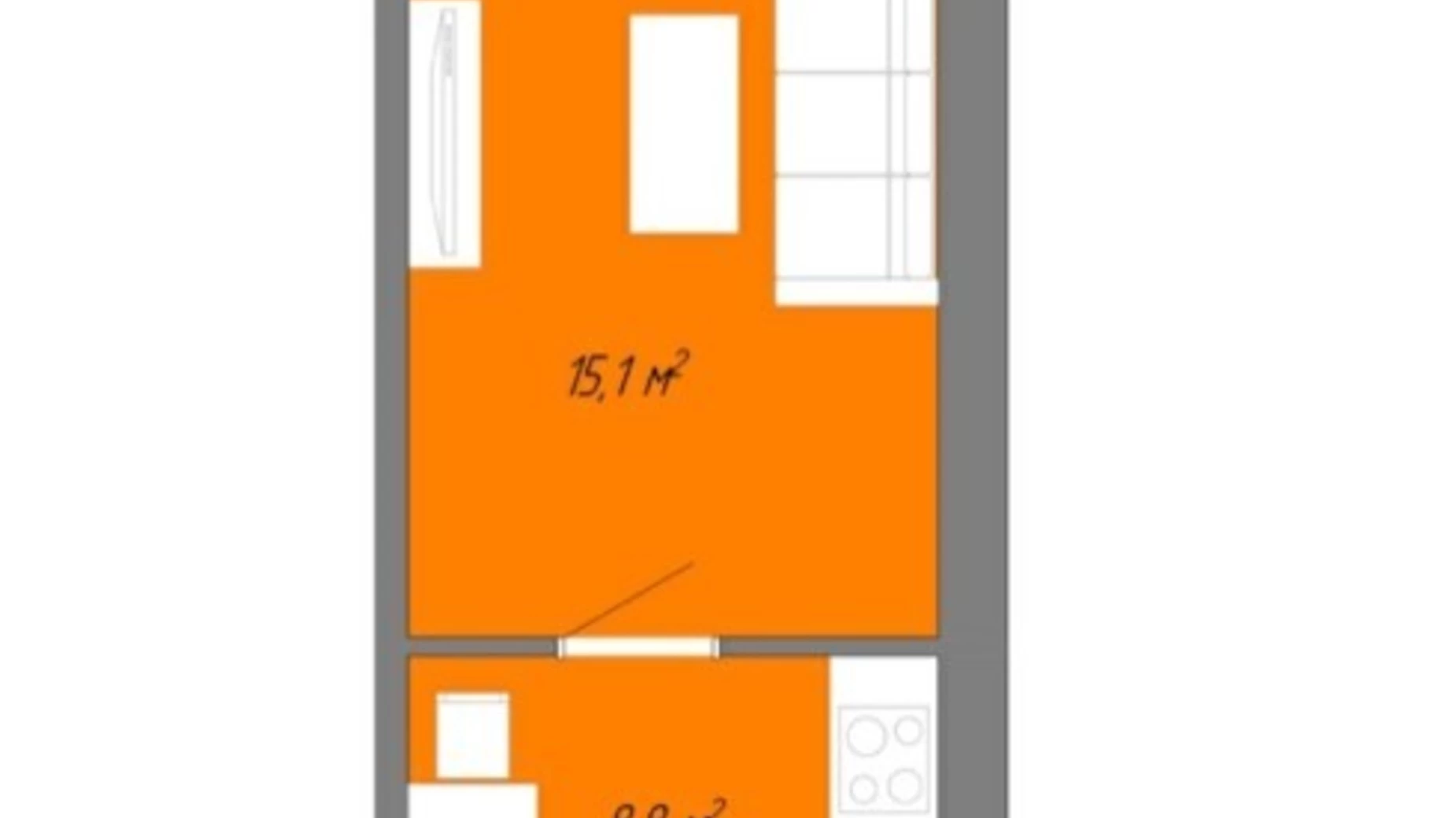 Продается 1-комнатная квартира 29.76 кв. м в Одессе, просп. Небесной Сотни