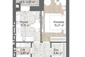 Продается 1-комнатная квартира 41.6 кв. м в Одессе