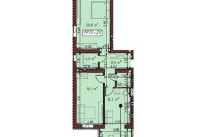 Продается 2-комнатная квартира 67.7 кв. м в Ирпене