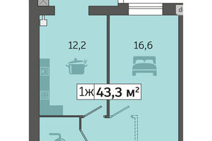 Продается 1-комнатная квартира 43.3 кв. м в Днепре