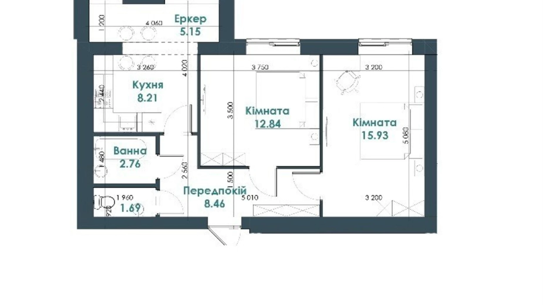 Продается 2-комнатная квартира 55 кв. м в Ирпене, ул. Григория Сковороды, 36 - фото 2