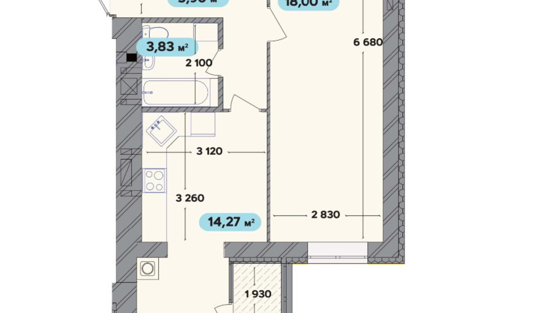 Продается 1-комнатная квартира 35 кв. м в Хмельницком - фото 2