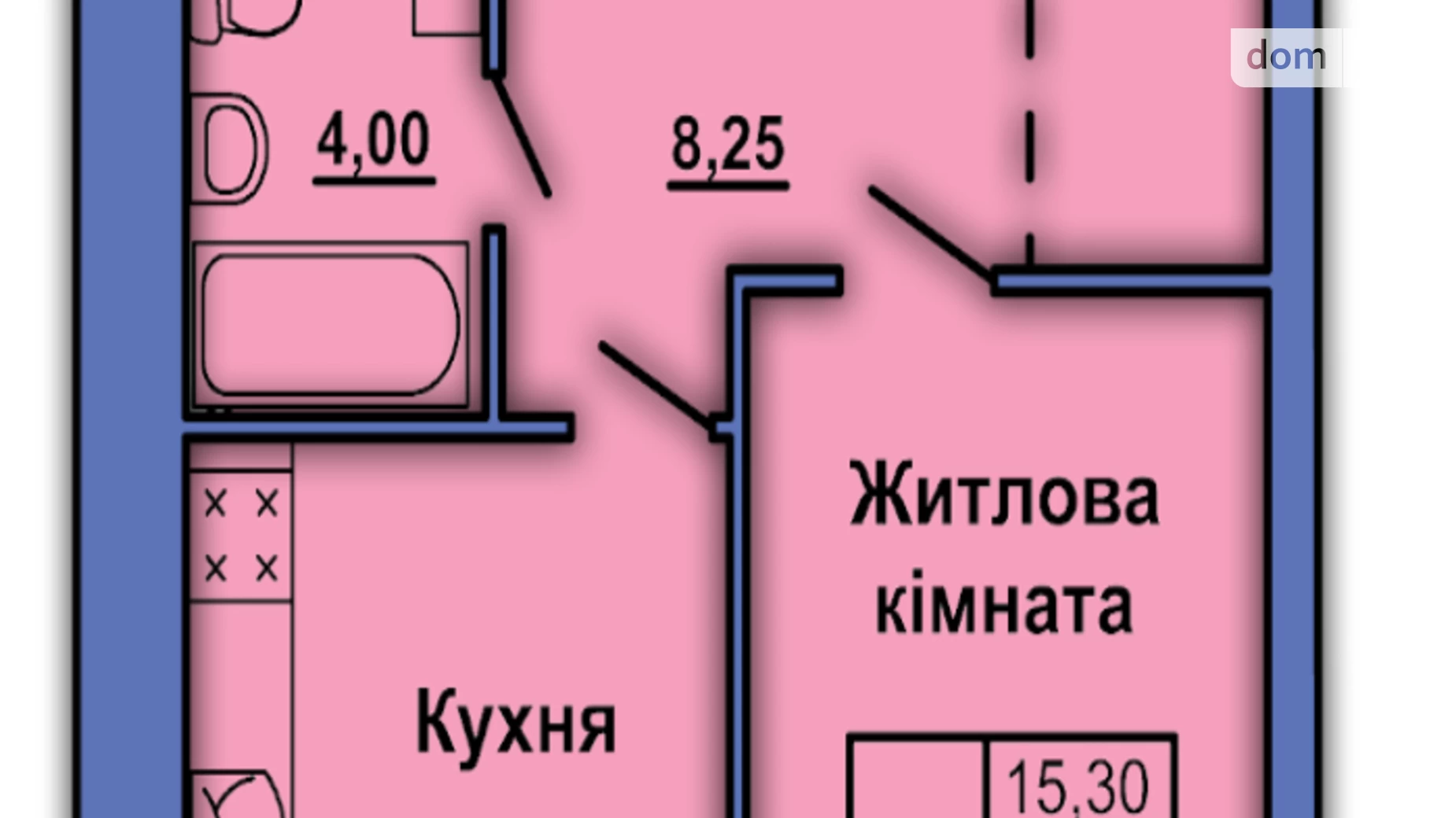 Продается 1-комнатная квартира 40 кв. м в Полтаве