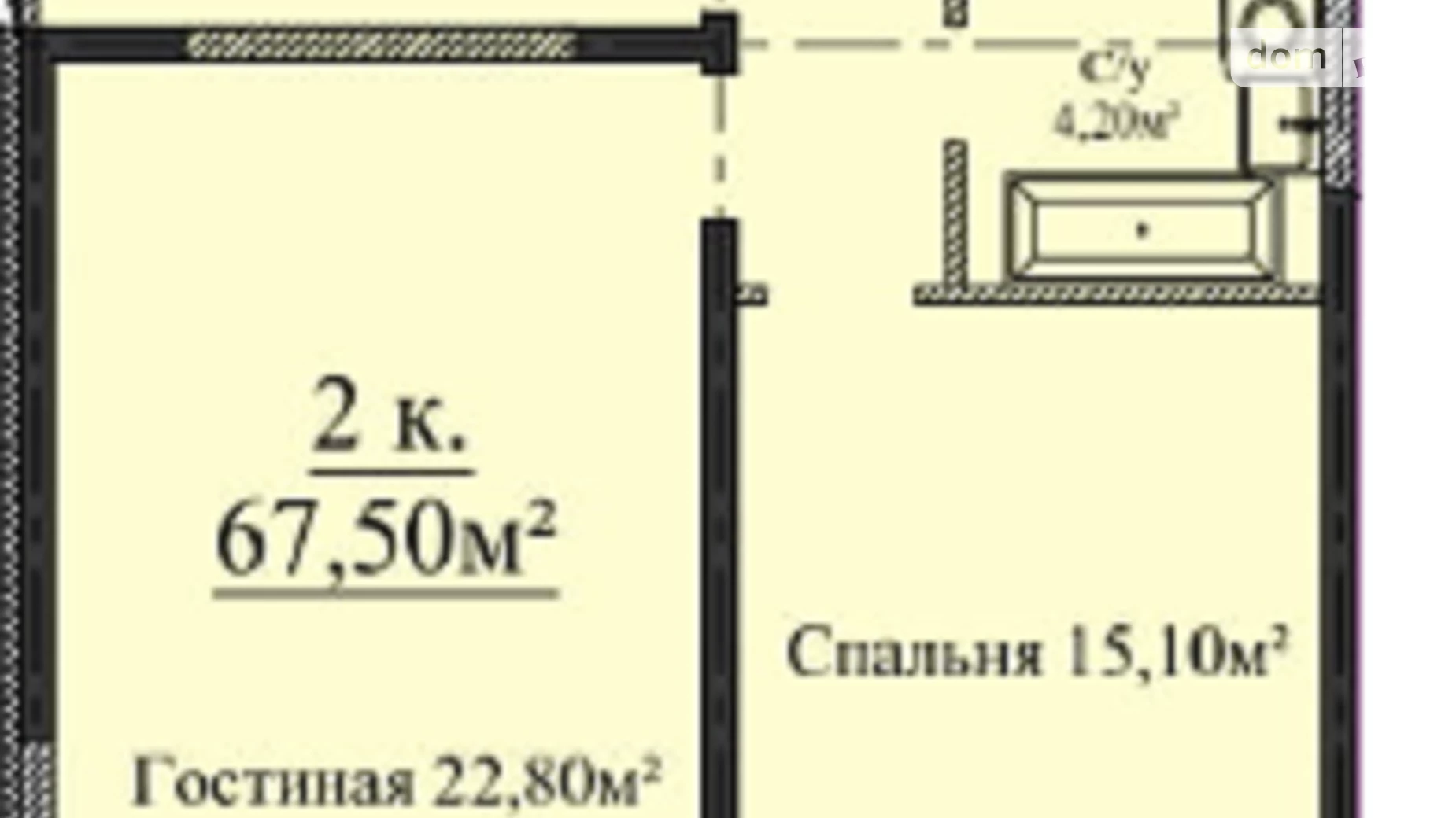 Продається 2-кімнатна квартира 68 кв. м у Одесі, плато Гагарінське