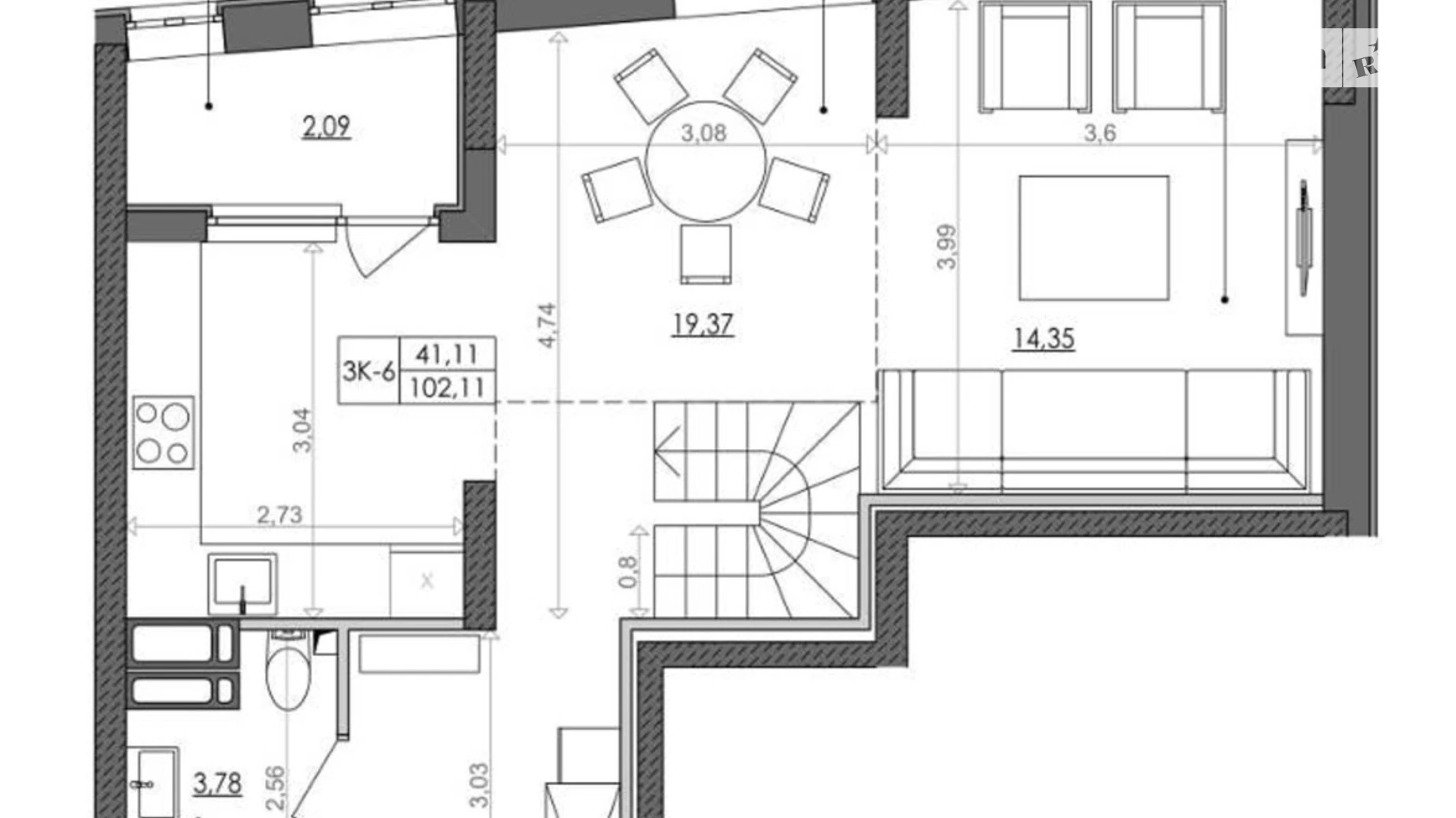 Продается 3-комнатная квартира 103.1 кв. м в Киеве, Столичное шоссе, 2А