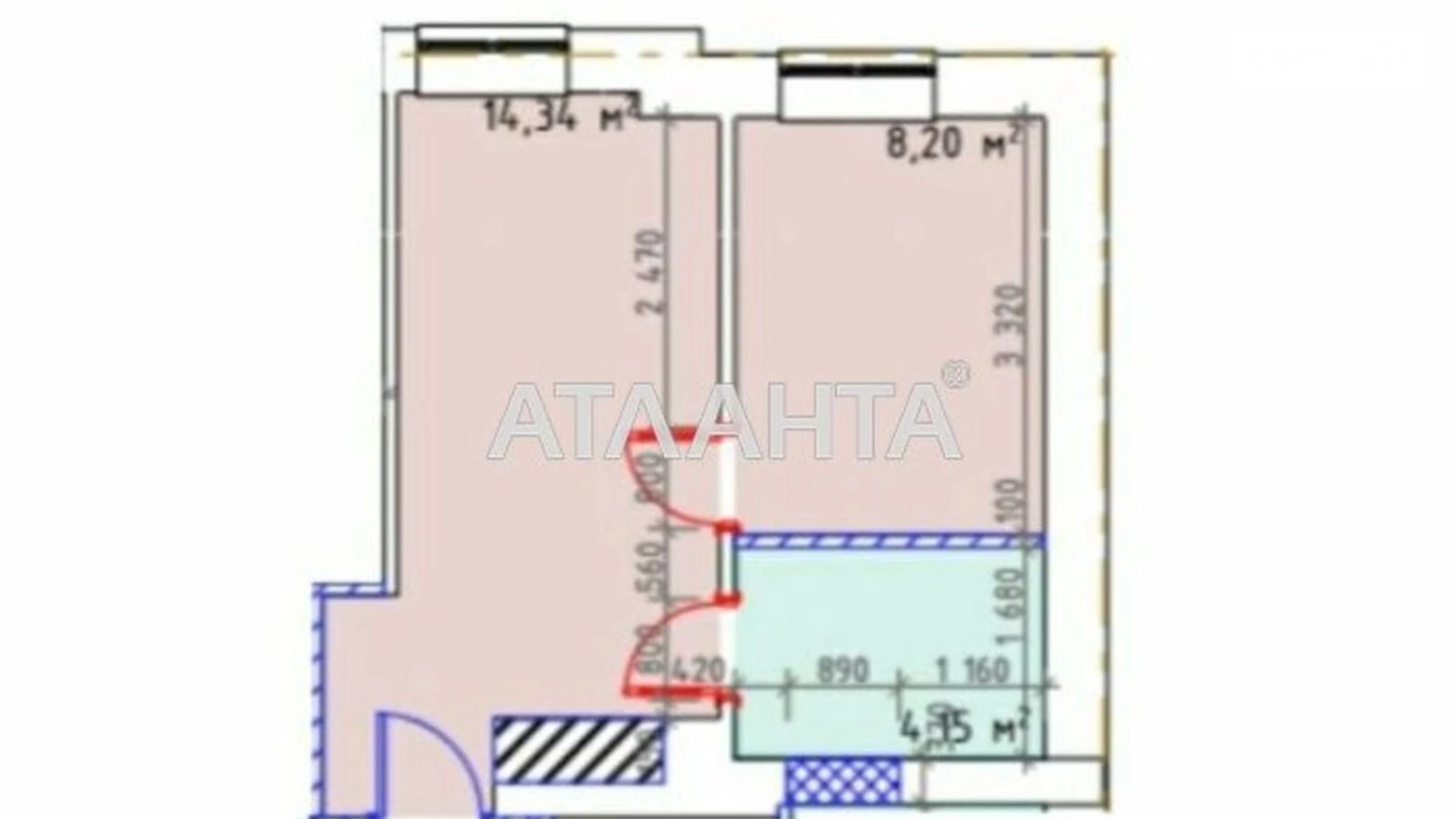 Продается 1-комнатная квартира 24.5 кв. м в Одессе, пер. Павла Кравцова