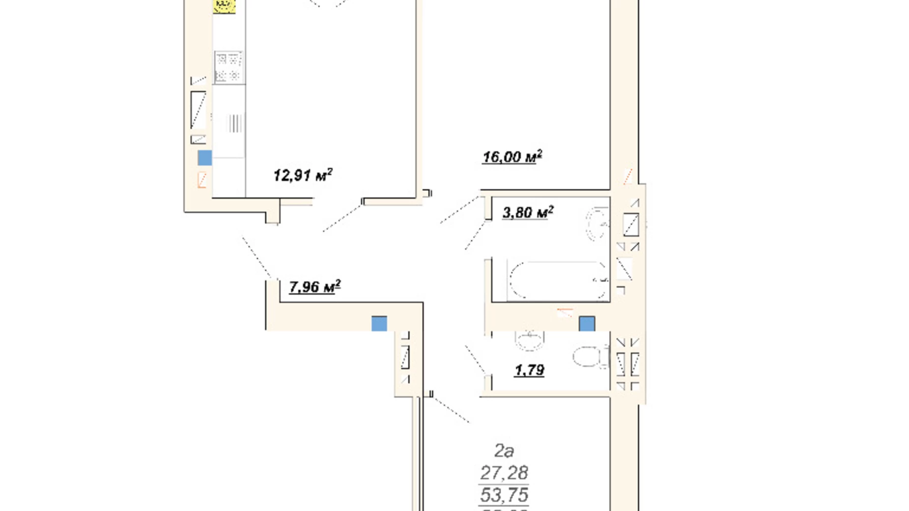 Продается 2-комнатная квартира 55 кв. м в Ивано-Франковске, ул. Данила Короля