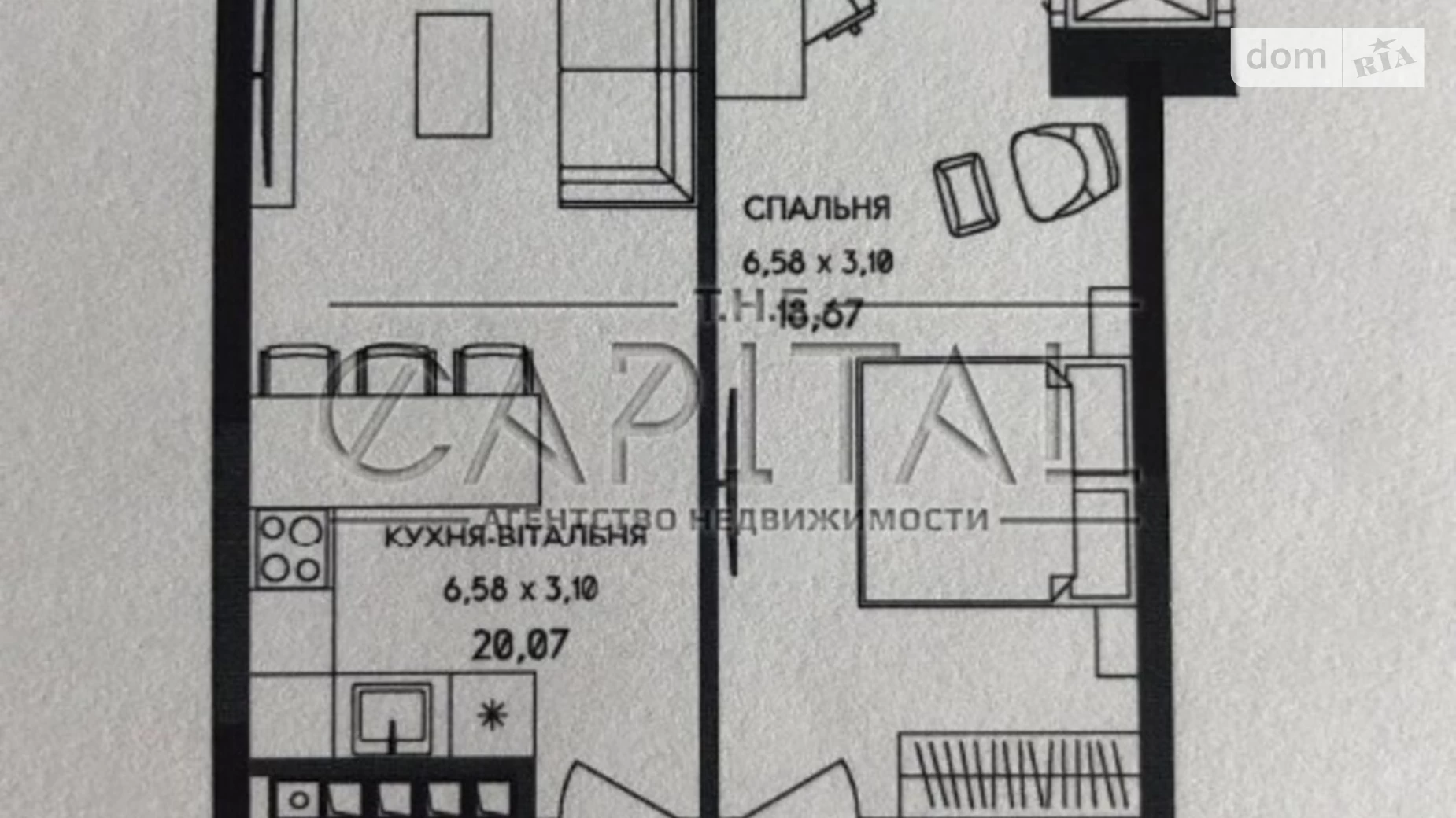 Продается 1-комнатная квартира 54 кв. м в Киеве, ул. Антоновича(Горького)