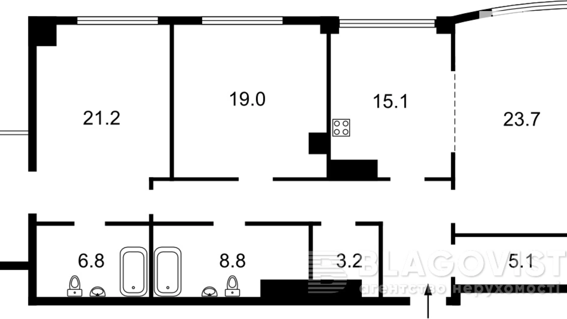 Продается 3-комнатная квартира 112 кв. м в Киеве, ул. Саперное Поле, 5 - фото 3