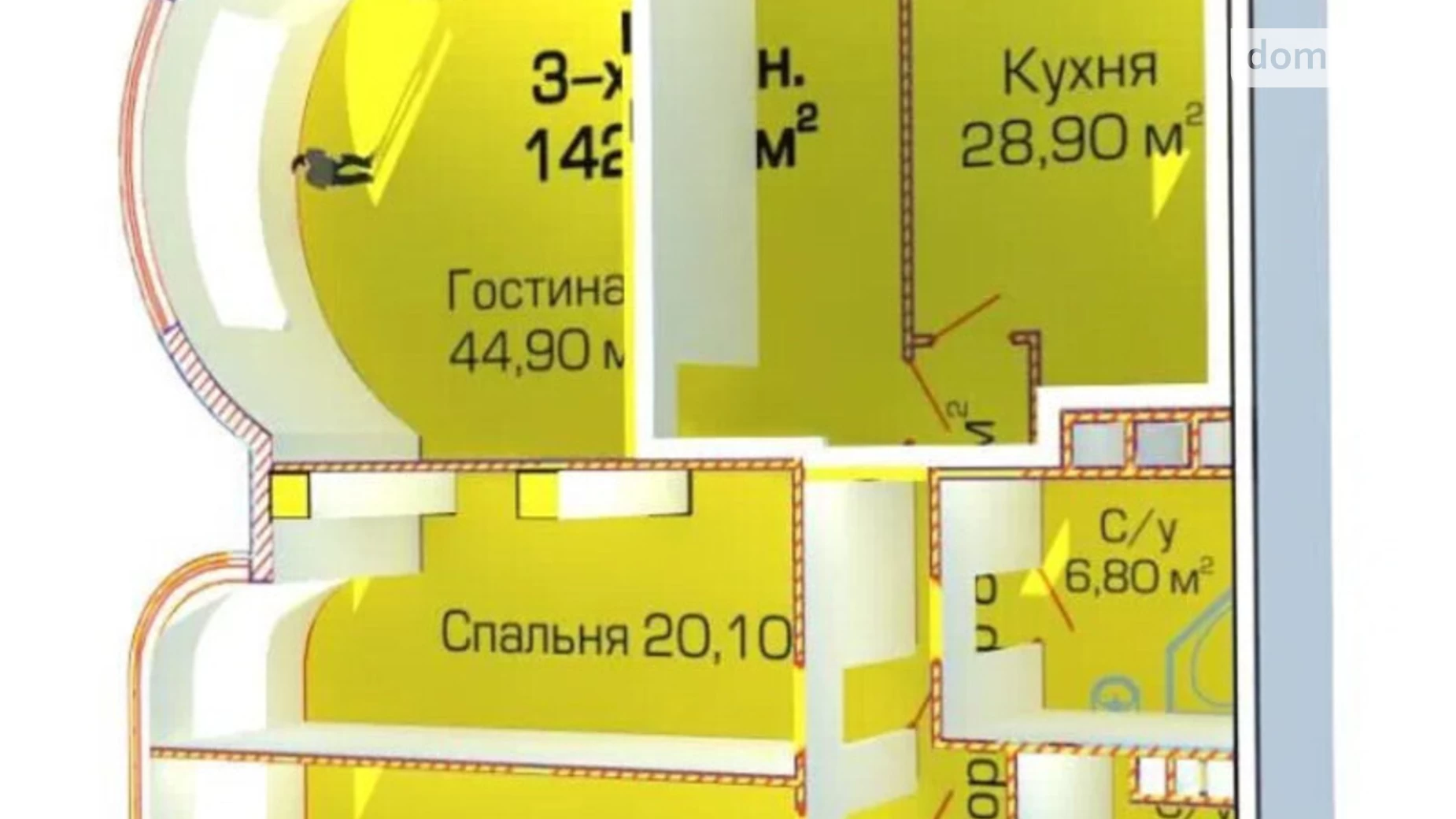 Продається 3-кімнатна квартира 142 кв. м у Одесі, вул. Люстдорфська дорога, 55/2 - фото 3