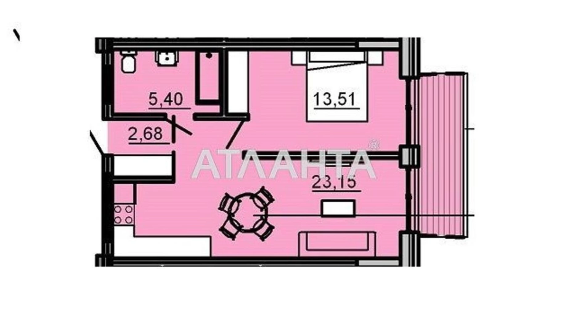 Продается 1-комнатная квартира 42.8 кв. м в Одессе, ул. Авдеева-Черноморского