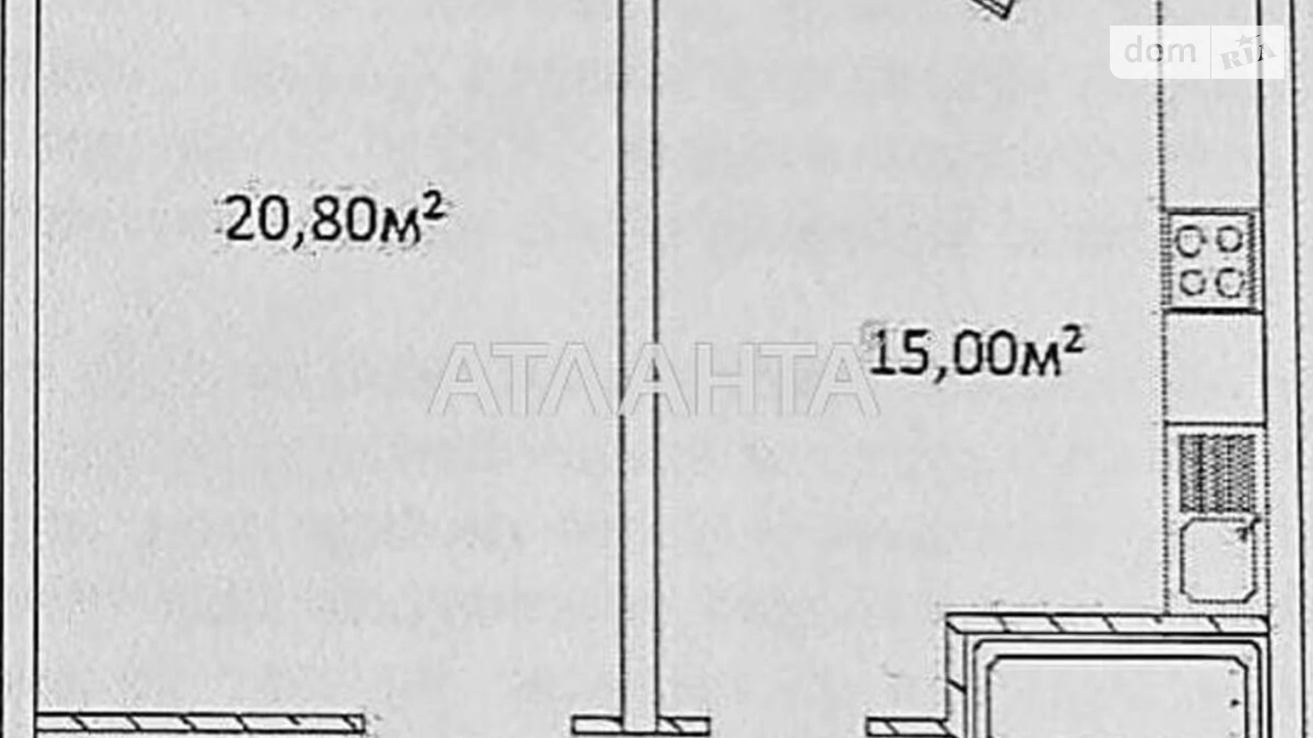 Продается 1-комнатная квартира 52.8 кв. м в Одессе, просп. Гагарина