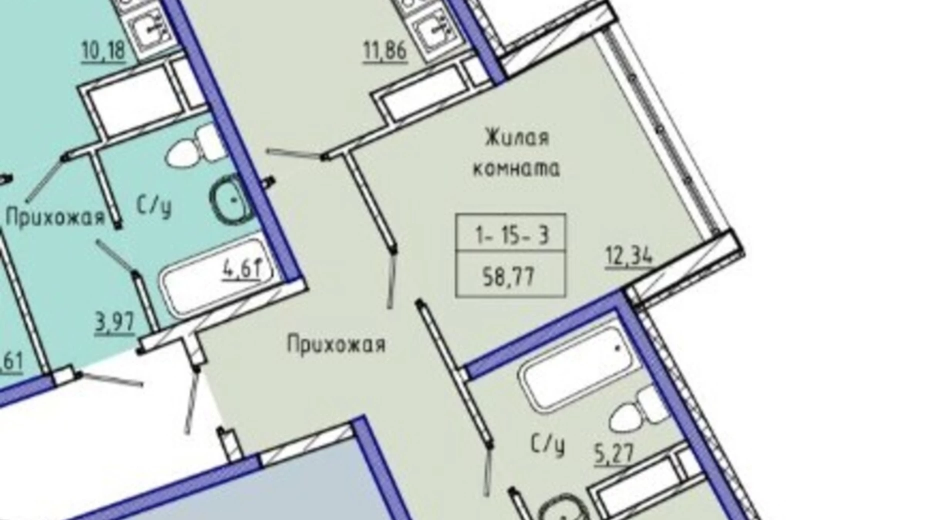 Продається 2-кімнатна квартира 60 кв. м у Одесі, вул. Каманіна, 16а/б