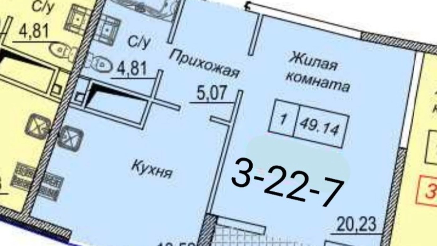 Продается 1-комнатная квартира 48 кв. м в Одессе, ул. Каманина - фото 2