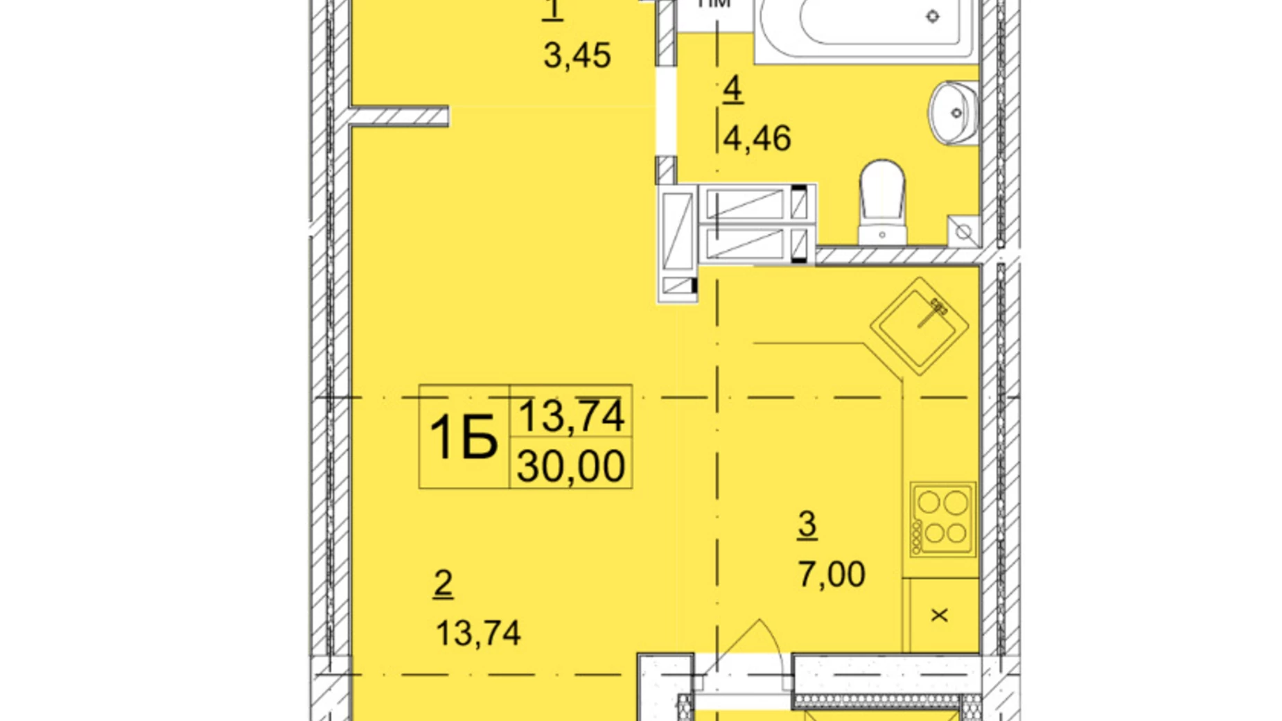 Продается 1-комнатная квартира 30 кв. м в Буче, бул. Леонида Бирюкова, 2А