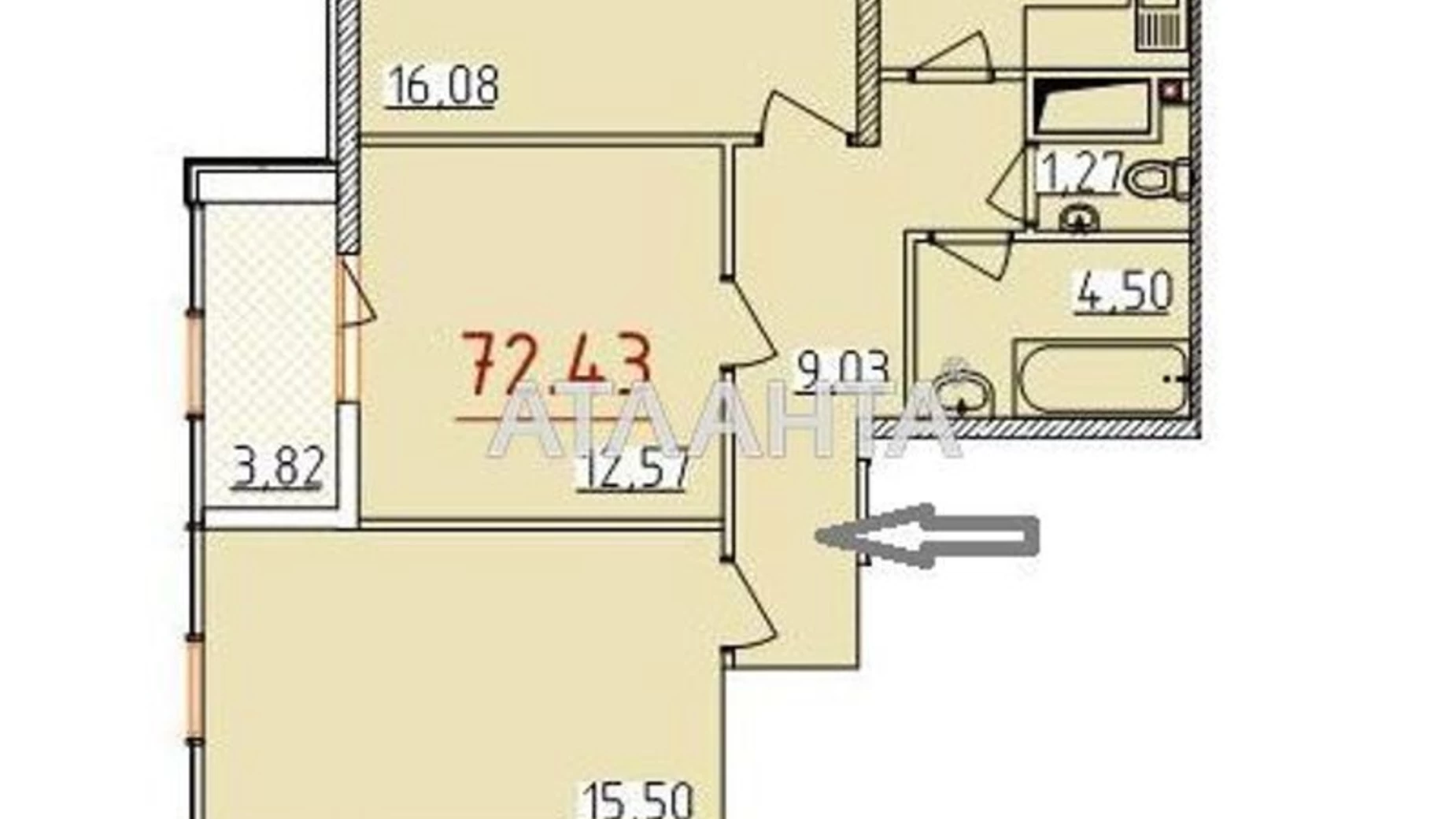 Продається 3-кімнатна квартира 72 кв. м у Одесі, вул. Басейна