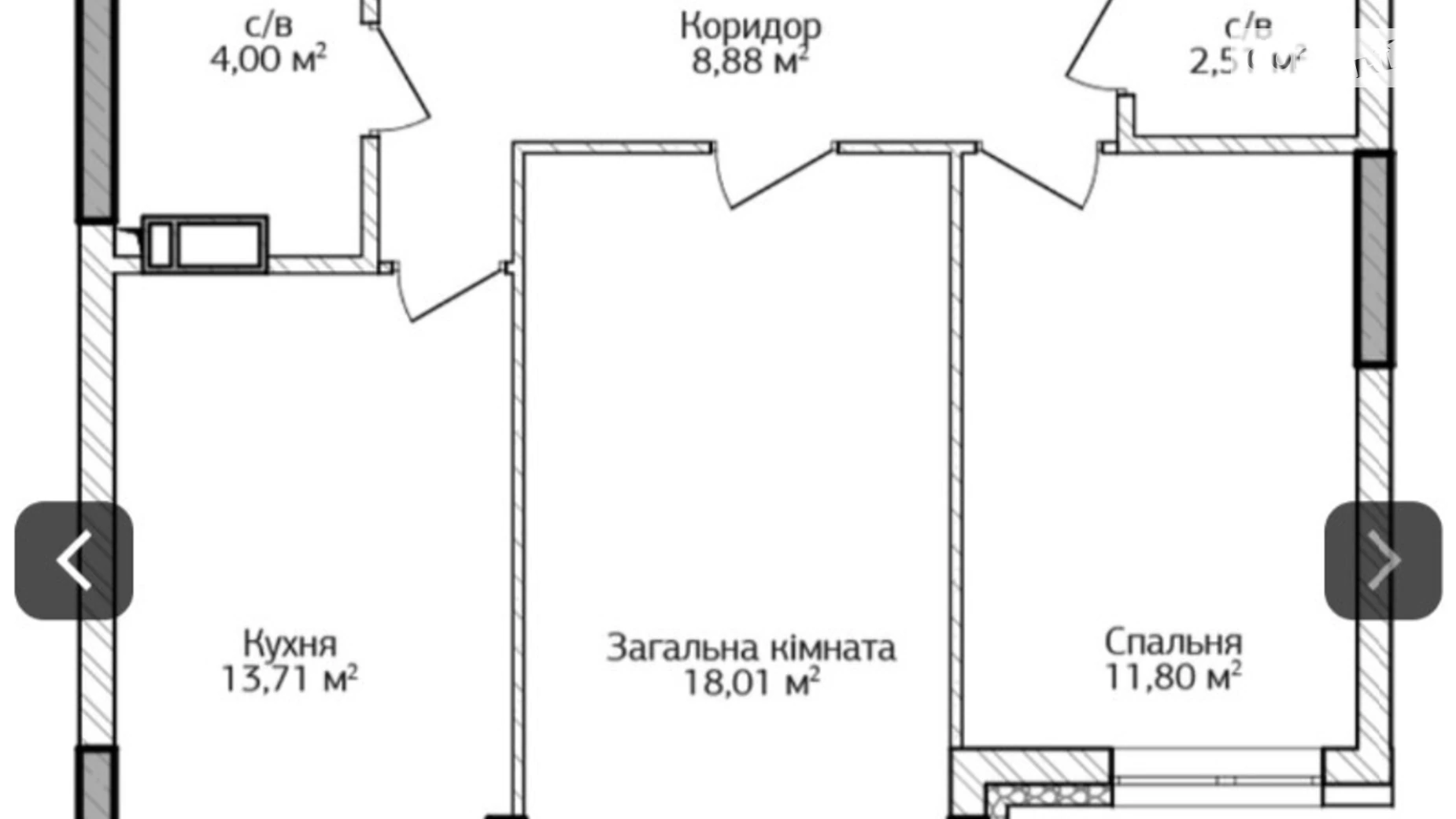 Продается 1-комнатная квартира 46.1 кв. м в Ирпене, ул. Литературная(Чехова)