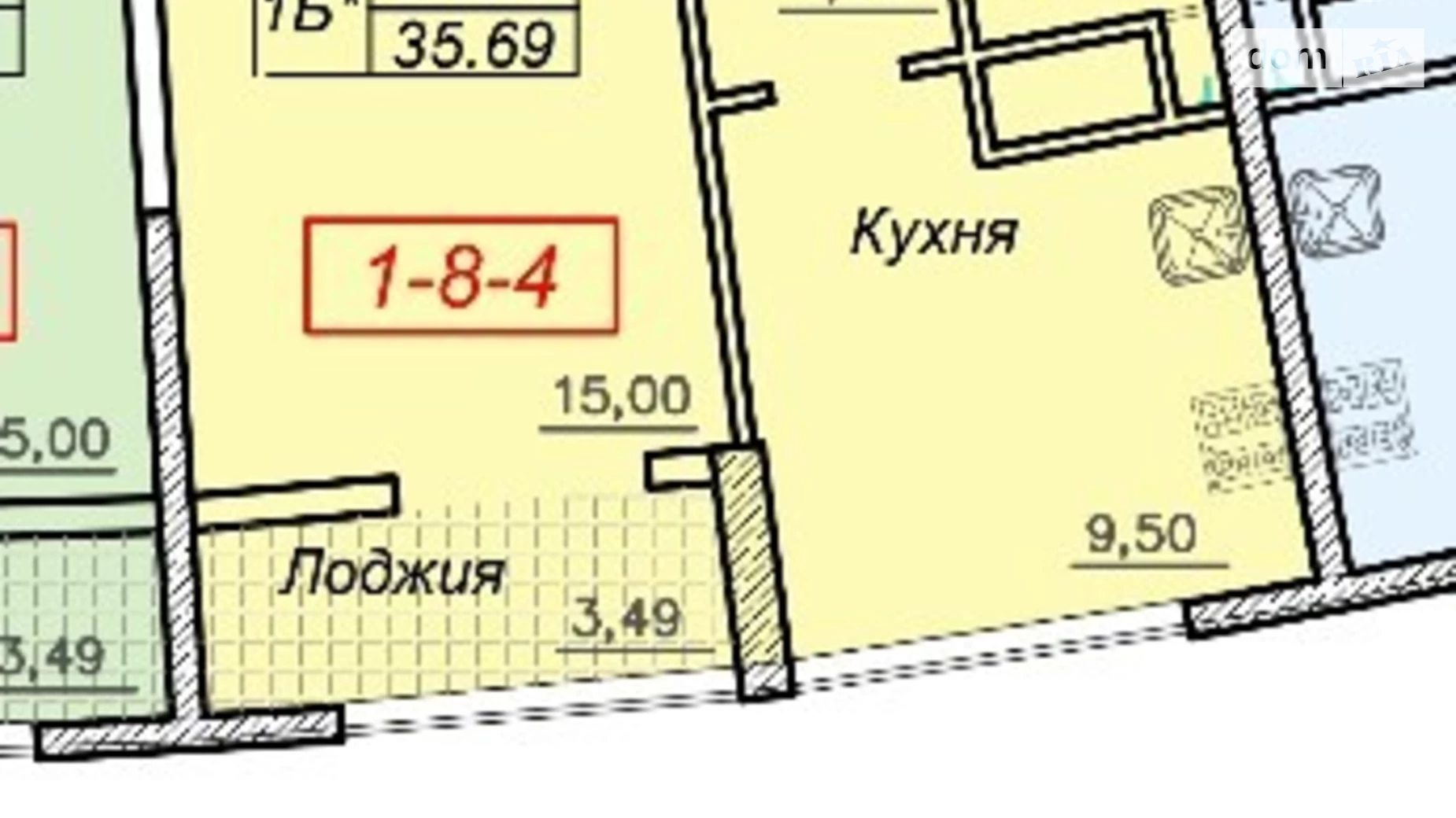 Продается 1-комнатная квартира 36 кв. м в Одессе, ул. Каманина, 16А