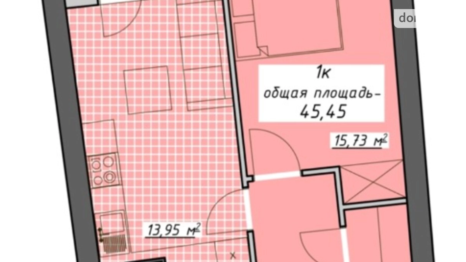 Продається 1-кімнатна квартира 46 кв. м у Одесі, пров. Курортний