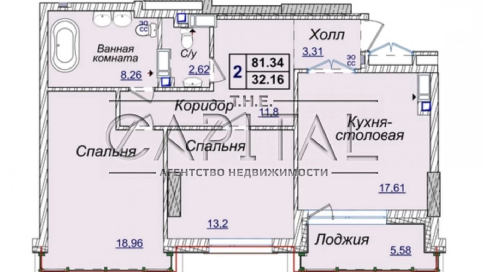 Продається 2-кімнатна квартира 81 кв. м у Києві, вул. Андрія Верхогляда(Драгомирова), 72