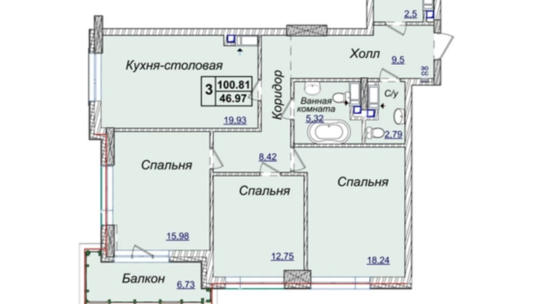 Продается 4-комнатная квартира 101 кв. м в Киеве, ул. Андрея Верхогляда(Драгомирова), 18