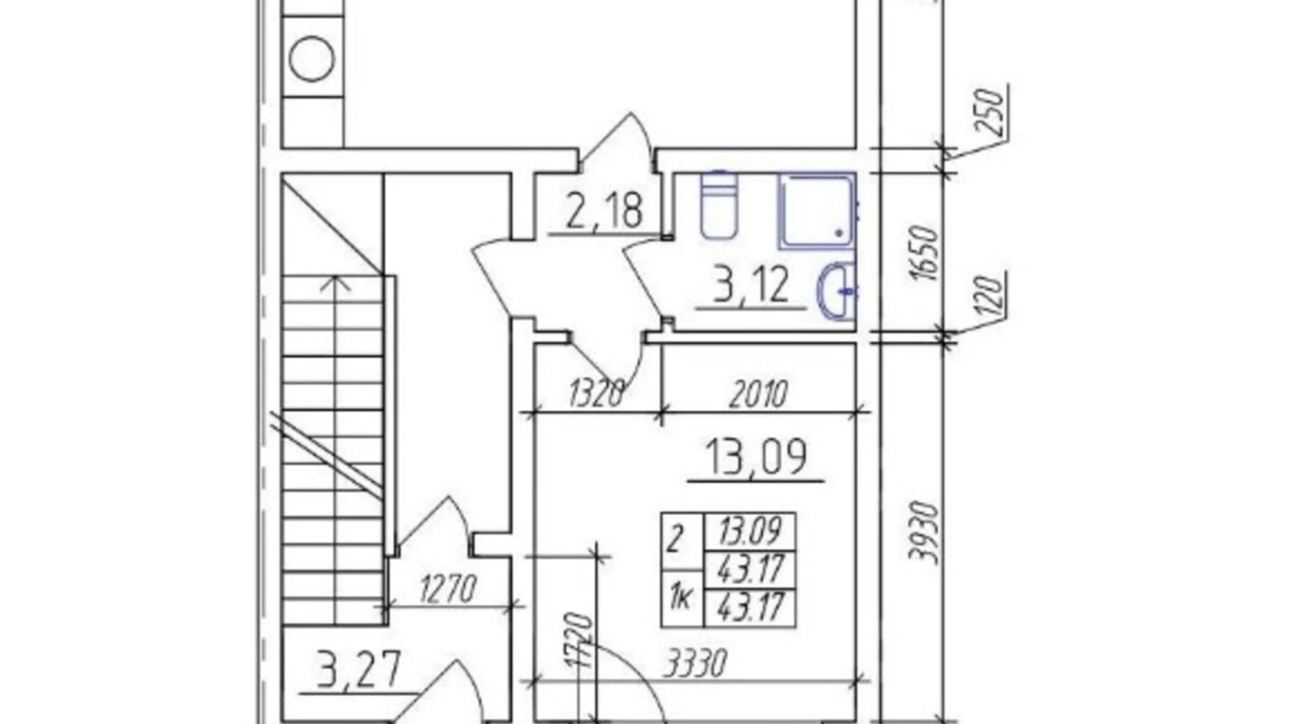 2-комнатная квартира 44 кв. м в Тернополе, ул. Владимира Великого