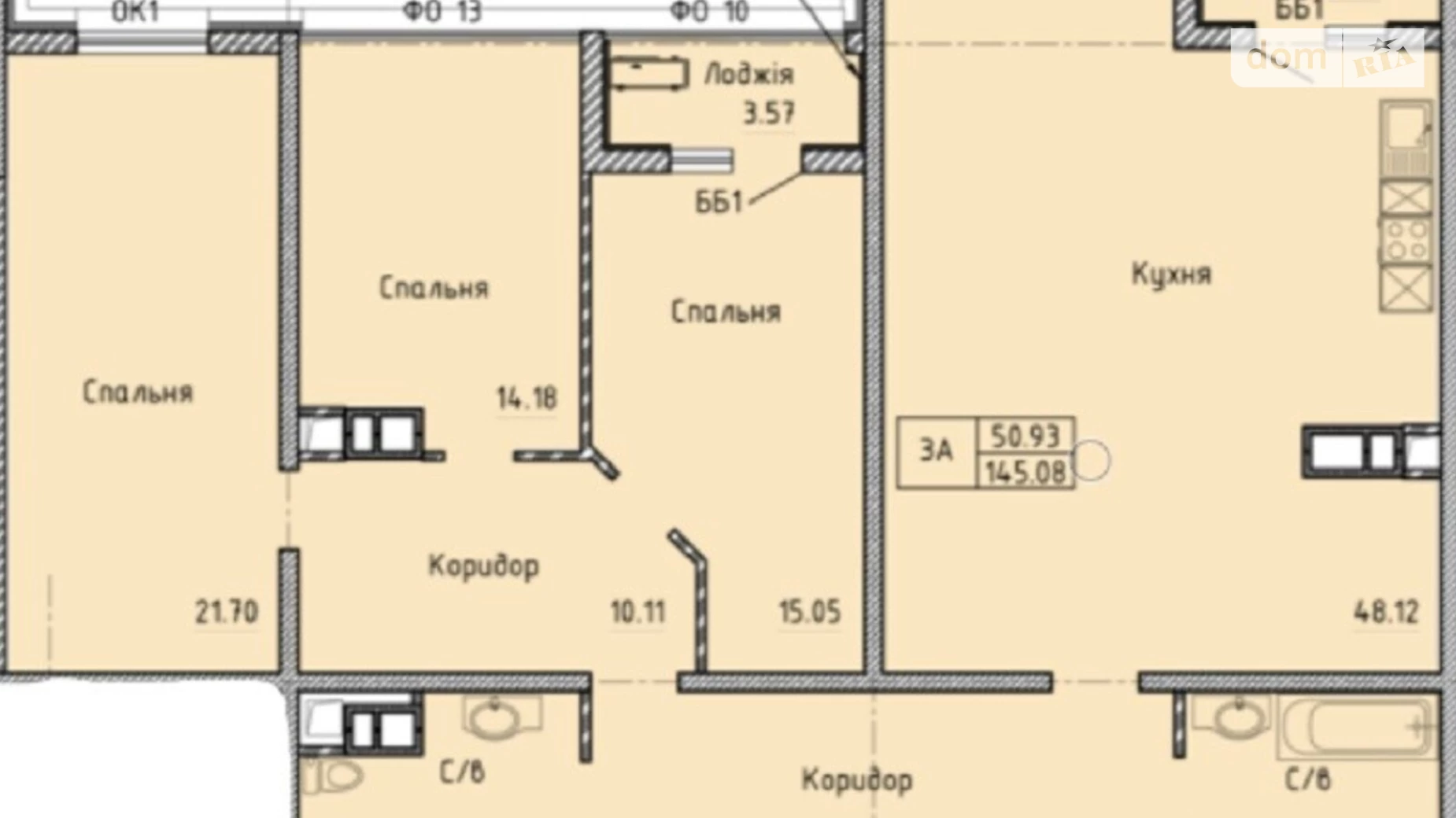 Продается 3-комнатная квартира 145.08 кв. м в Одессе, просп. Шевченко, 31