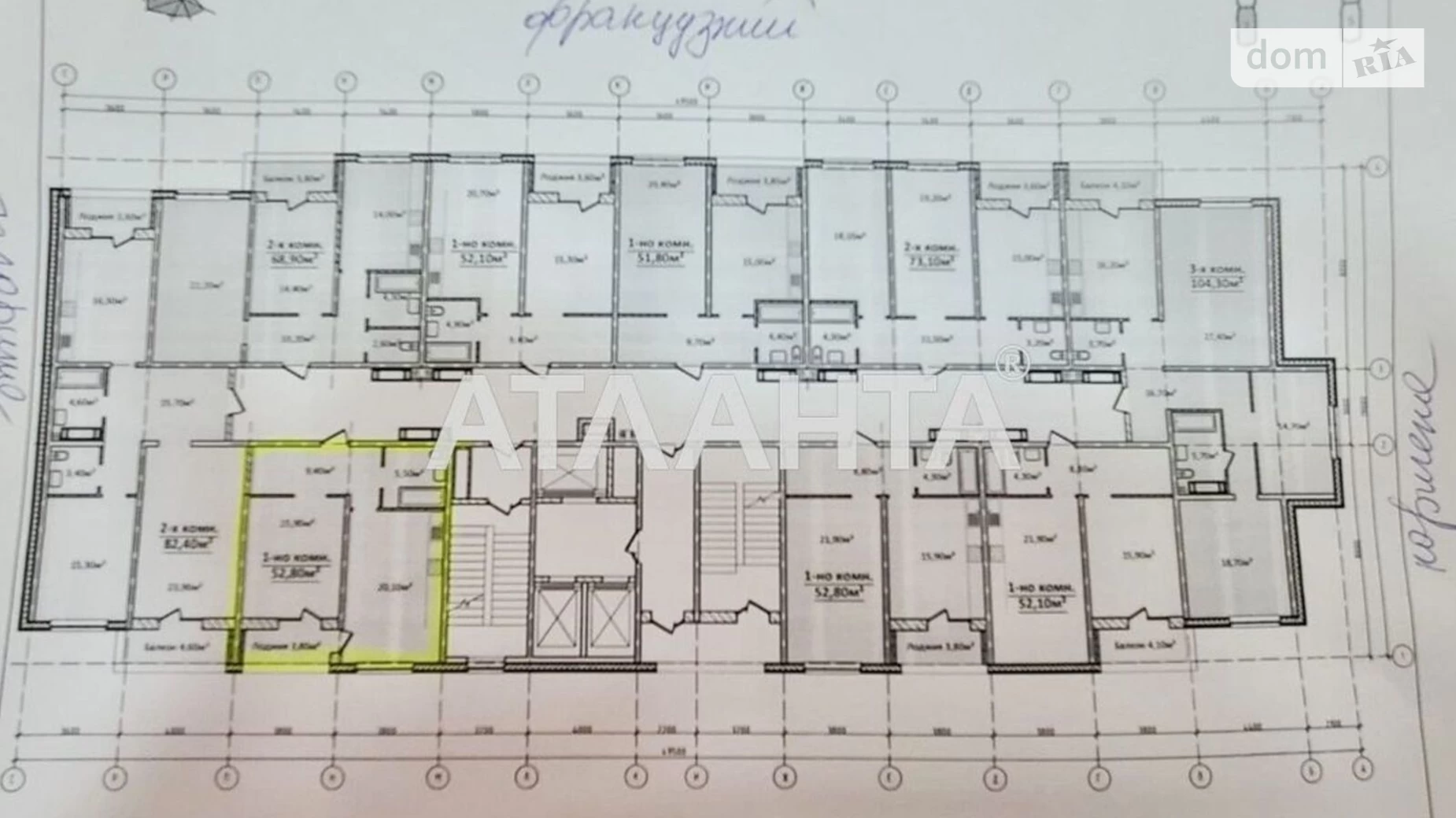 Продается 1-комнатная квартира 52.8 кв. м в Одессе, просп. Гагарина - фото 3