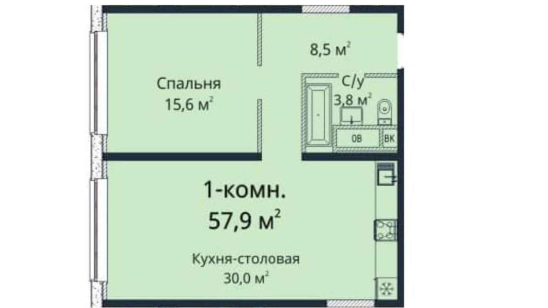 Продается 7-комнатная квартира 57.9 кв. м в Одессе, плато Гагаринское, 6 - фото 2