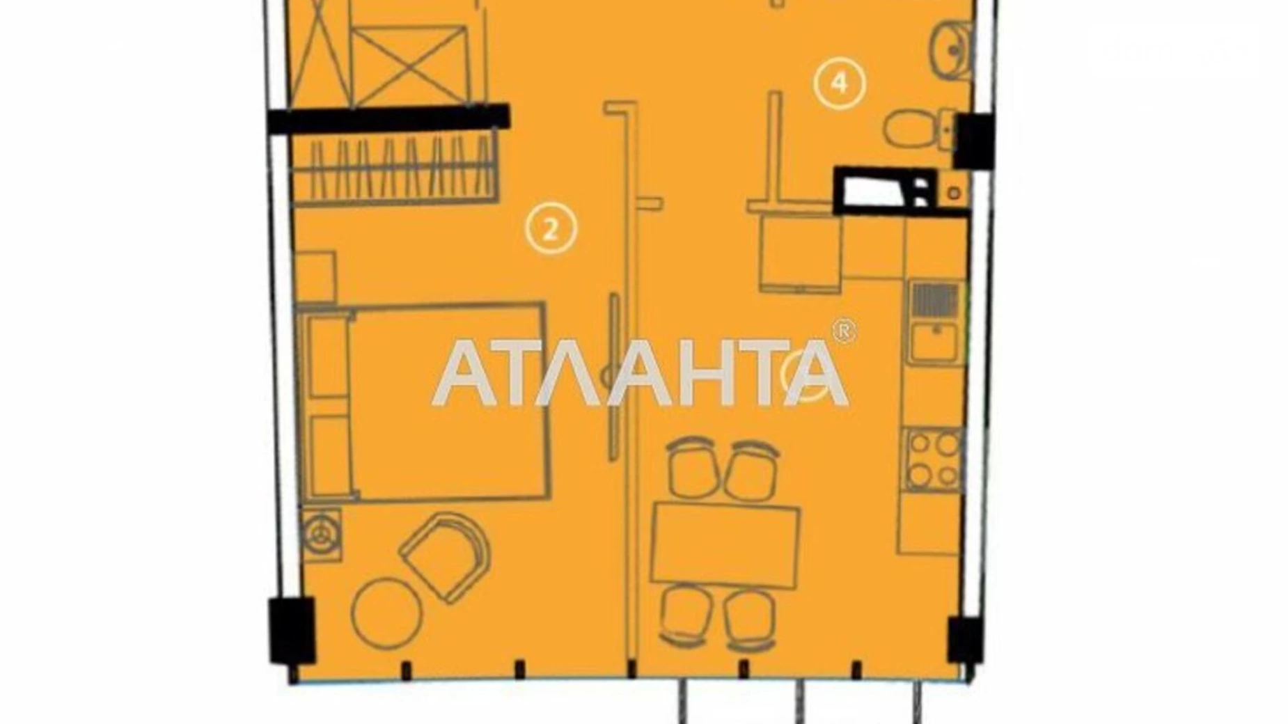 Продается 1-комнатная квартира 44 кв. м в Фонтанке, ул. Гоголя
