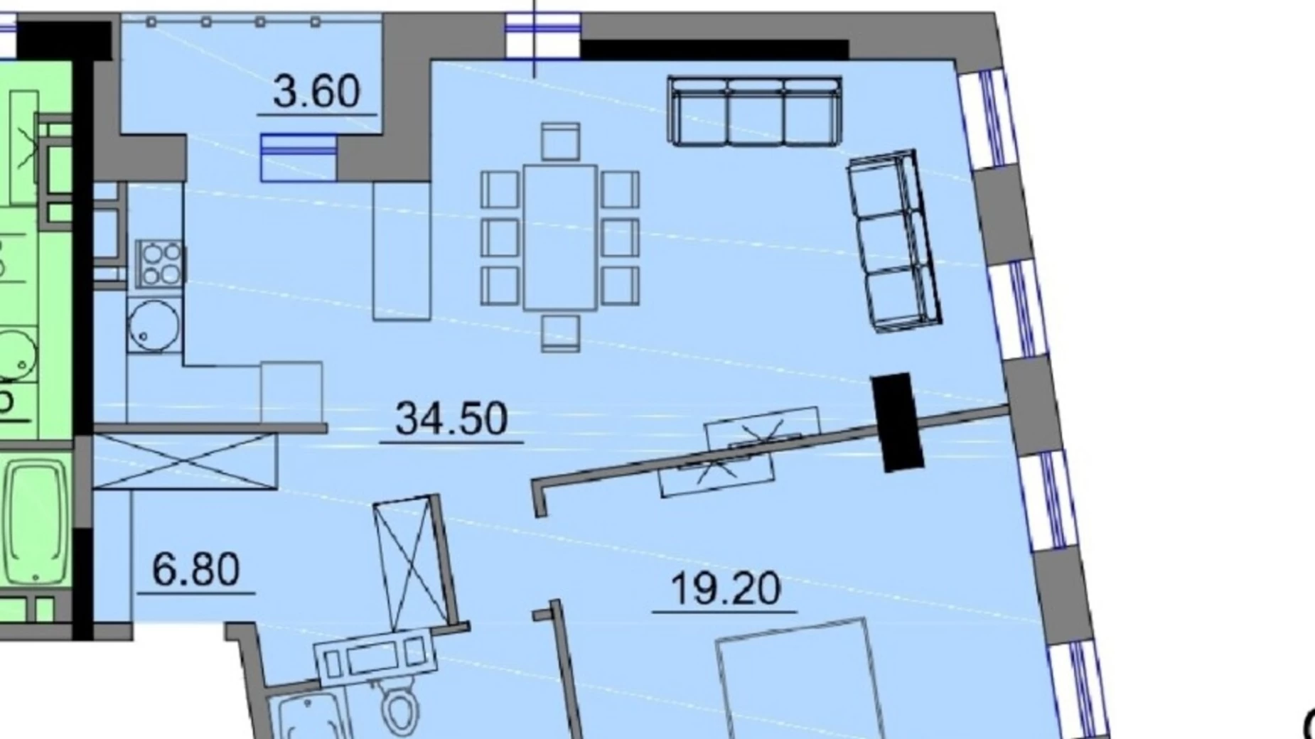 Продается 2-комнатная квартира 67 кв. м в Одессе, ул. Косвенная