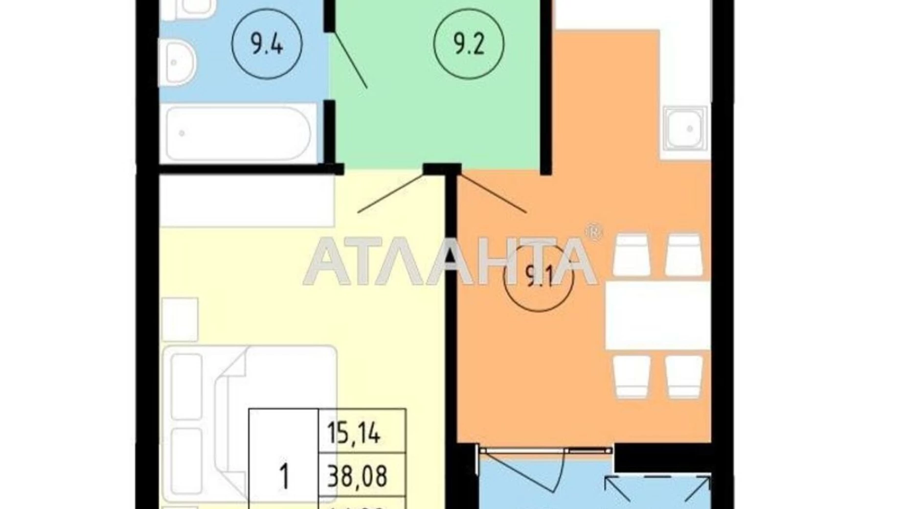 Продается 1-комнатная квартира 41.22 кв. м в Львове, ул. Замарстиновская